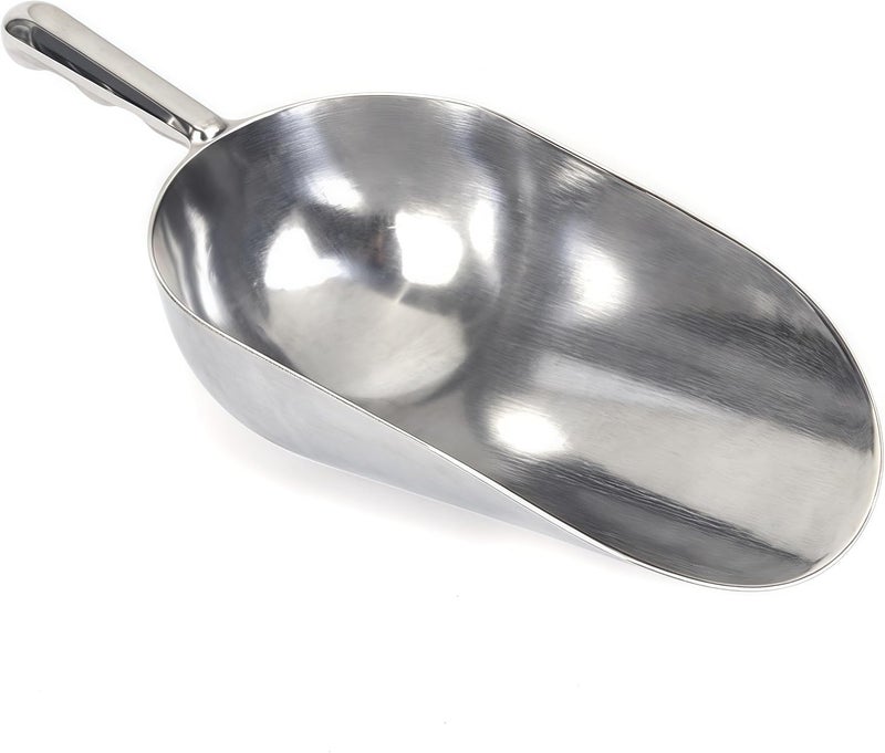 RyanDesign Heavy-Duty Cast Aluminum Kitchen Scoop - Rust-Proof, Ergonomic S-Handle Ice Cube Endurance Scoopfor Ice, Candy, Popcorn, Coffee Beans, Flour & Pet Food - Commercial-Grade Durable Design (L（24oz）) - Image 1